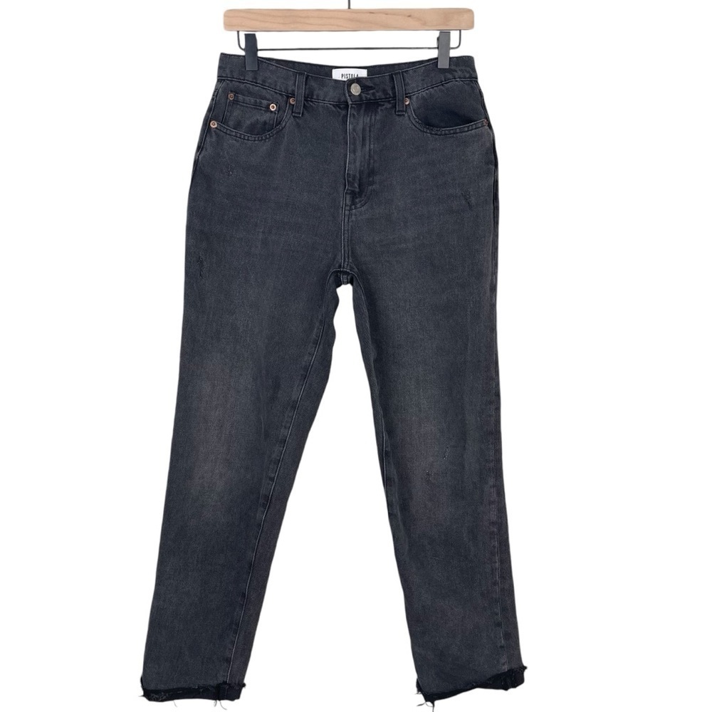 Pistola Jeans Womens 27 Presley High Rise Relaxed Roller Cuffed Raw Hem Stretch